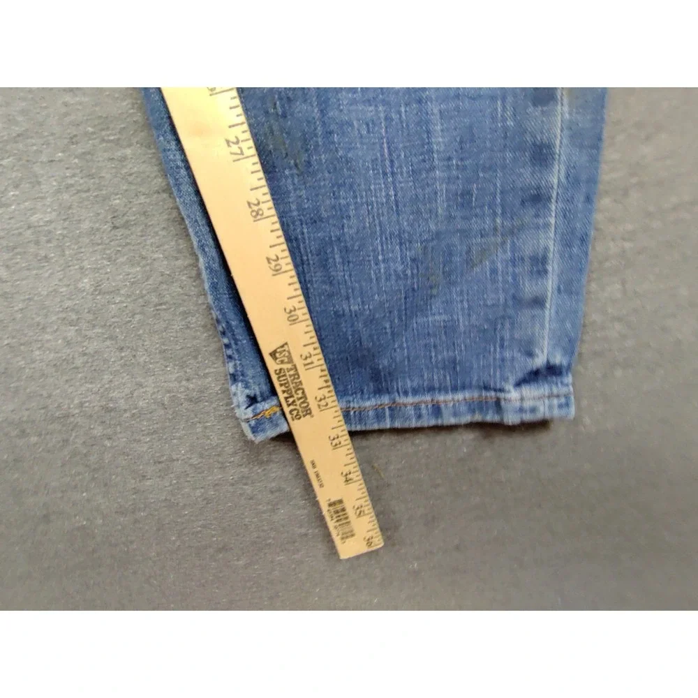 Levis Mens‎ Jeans 32x34 Blue Denim 514 Straight Slim Distressed Western Casual